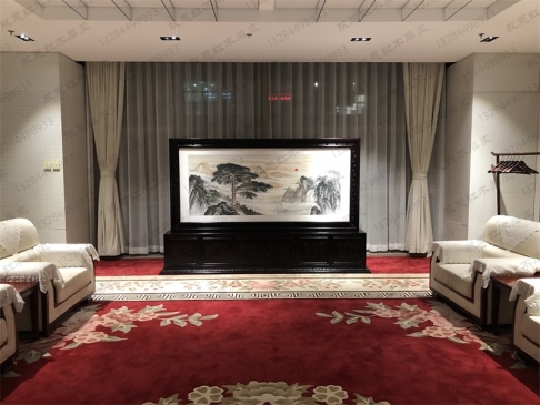 北京某單位2.8米×1.8米柜式紅木國畫屏風